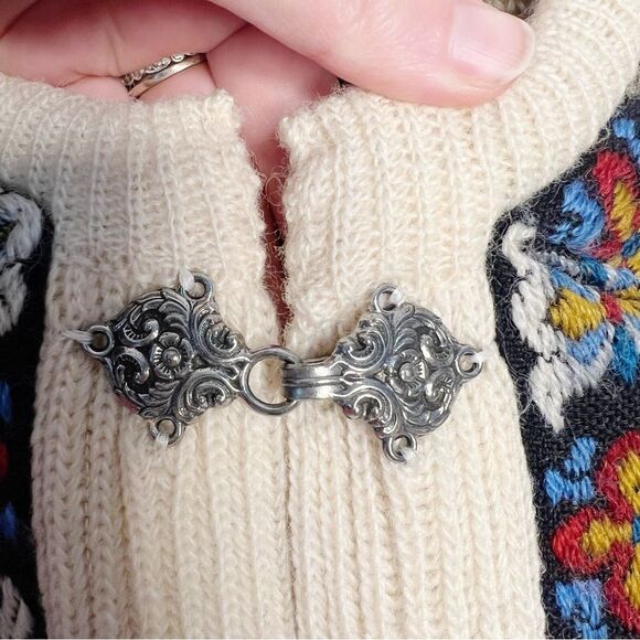 Dirdalstrikk Vintage Norwegian Nordic Wool Cardigan Sweater Fair Isle Size M - Picture 4 of 6